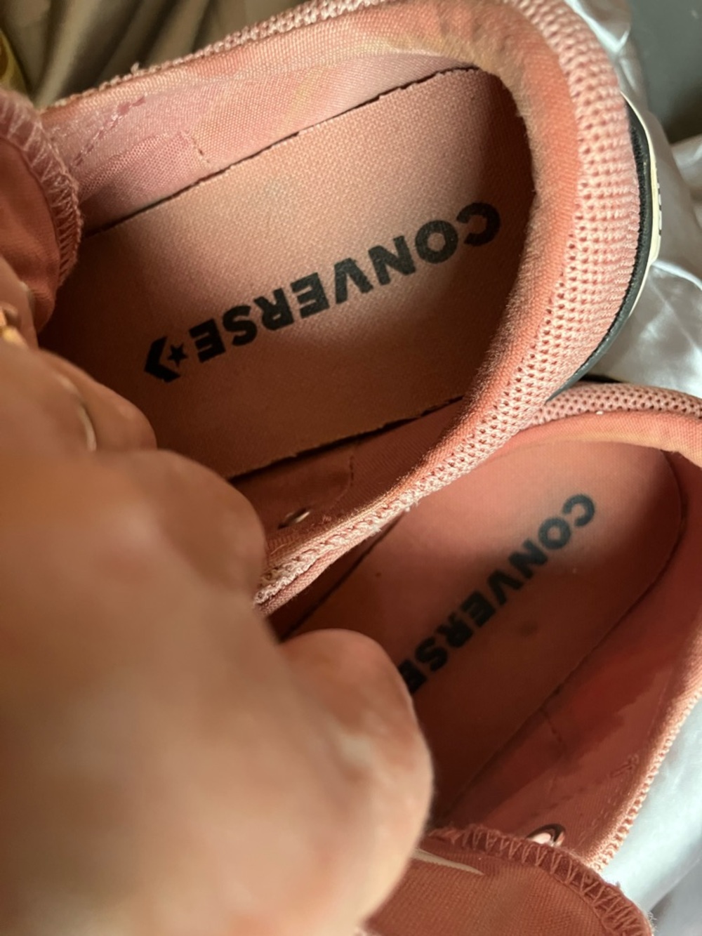 Converse Size 7 Coral Pink Low Top Sneakers - Picture 9 of 11